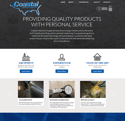 Usable Creative Web Design and Marketing for Coastal Machine & Supply